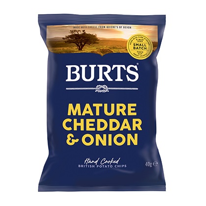 Burts Chips Mature Cheddar & Onion - 20x40g packets