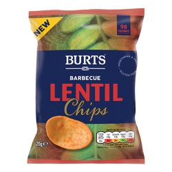 Burts Lentil Chips Barbecue - 16x20g packets