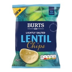 Burts Lentil Chips Lightly Salted - 16x20g packets