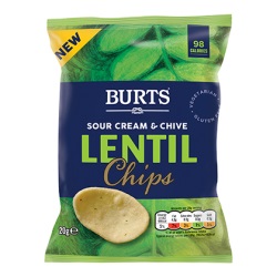 Burts Lentil Chips Sour Cream & Chives - 16x20g packets