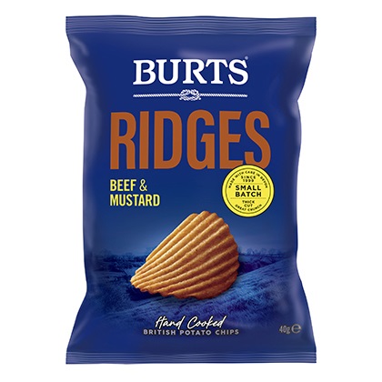 Burts Ridges Beef & Mustard - 20x40g packets