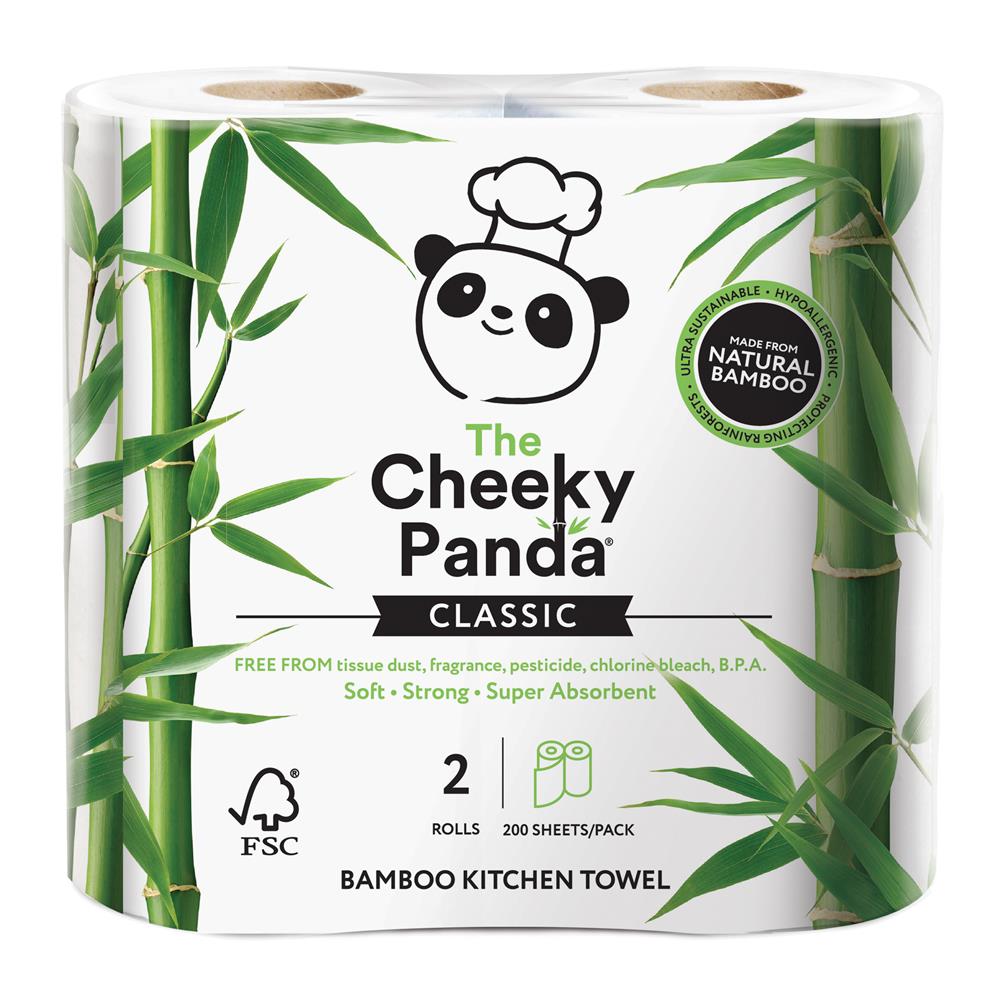 Cheeky Panda Bamboo Kitchen Towel - 2 Rolls [x200 sheets] [ECO]