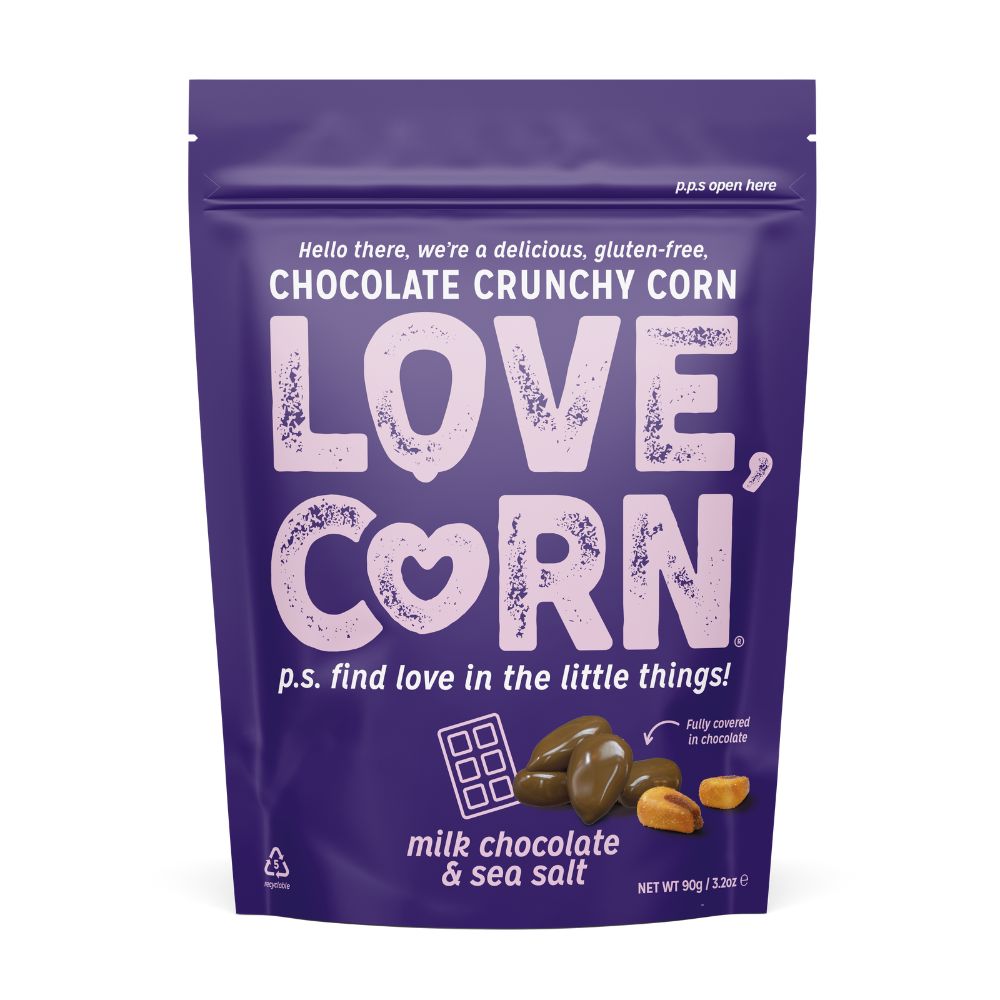 Love Corn Milk Chocolate Sea Salt Crunchy Corn - 10x35g packets