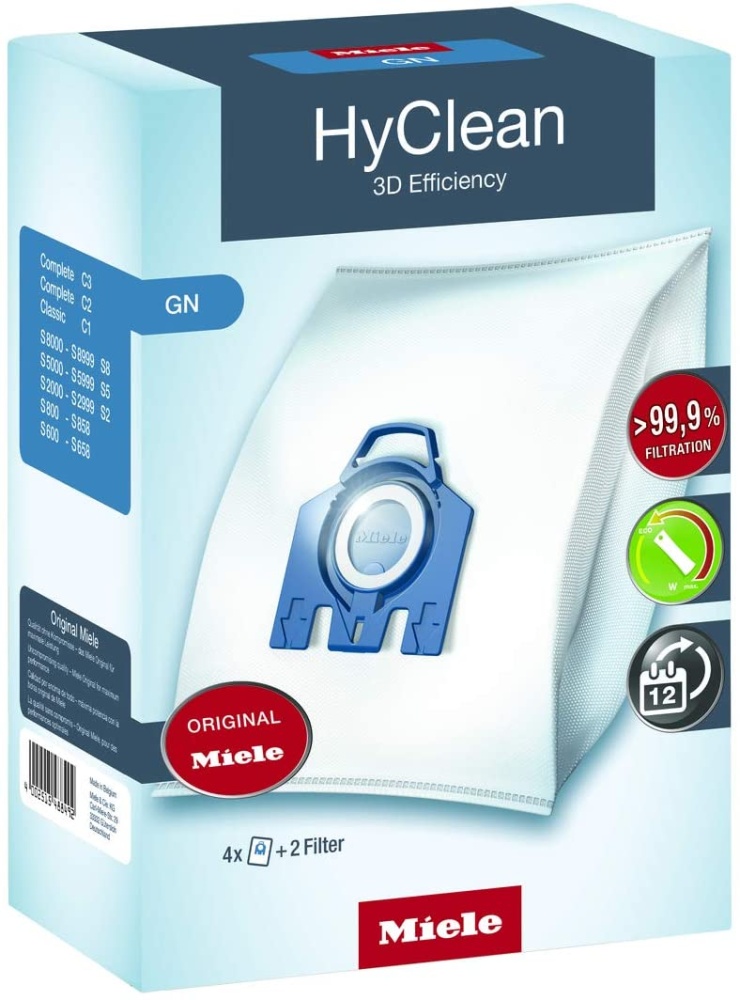 Miele HyClean Vacuum Cleaner Bags - 4 bags + 2 filters