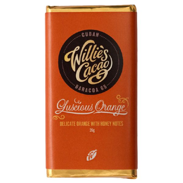 Willie's Cacao Dark Chocolate & Luscious Orange - 30x26g bars